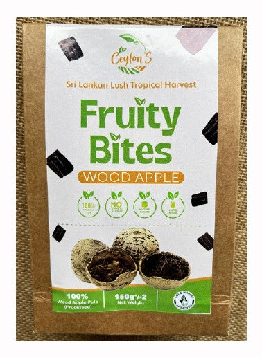 Packaging of Ceylon's Fruity Bites Wood Apple on a white background
