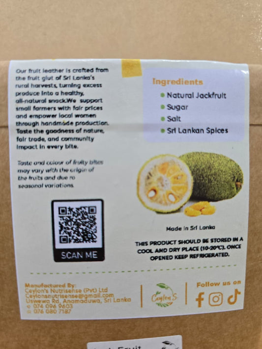 Packaging of Ceylon's Fruity Bites Jackfruit - Back