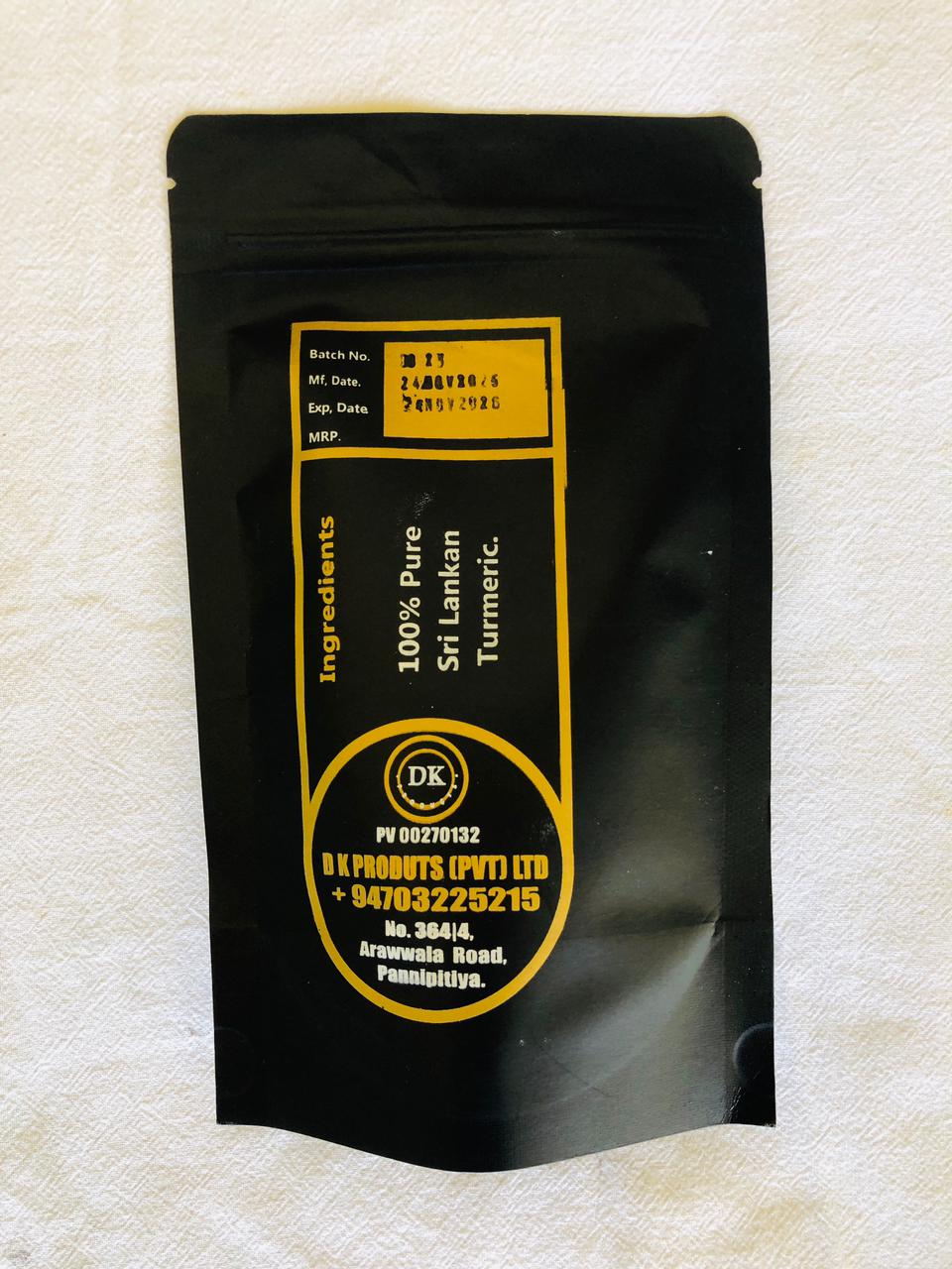 DK Products Turmeric Powder back