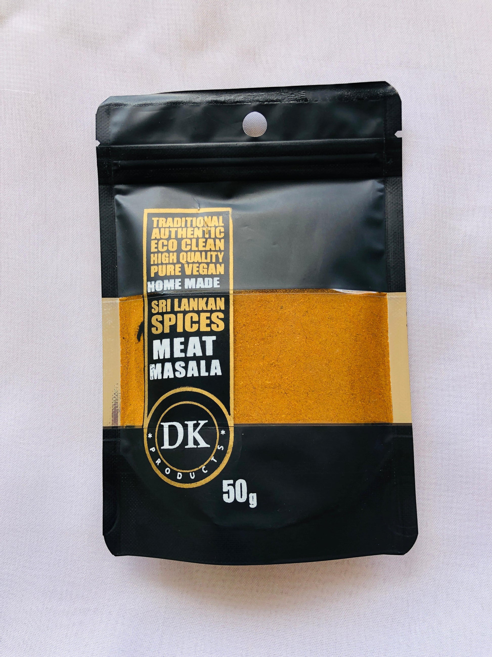 Pack of Sri Lankan Spices Meat Masala by DK on a white background